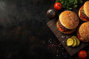 Tasty burgers with fresh toppings, a Photo by Beautiful things