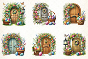 watercolor Easter Doors Clipart, an Illustration by DreamCafeArt (Thumbnail 4 of 5)
