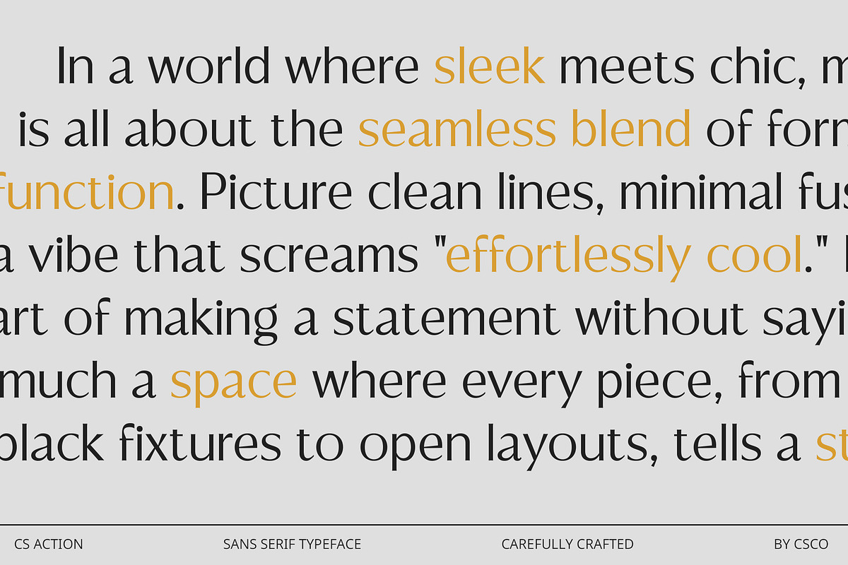 CS Action – Contemporary Font, a Sans Serif Font by Craft Supply Co. (Photo 3 of 8)