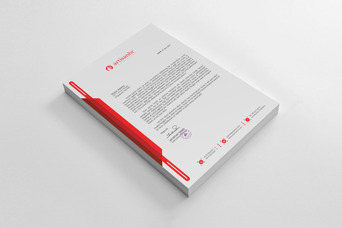 Letterhead Template, a Stationery Template by artisanHR (Photo 4 of 6)