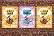 Cartoon Kids Birthday Invitation, a Flyer Template by Aiyari Graphic (Thumbnail 3 of 3)