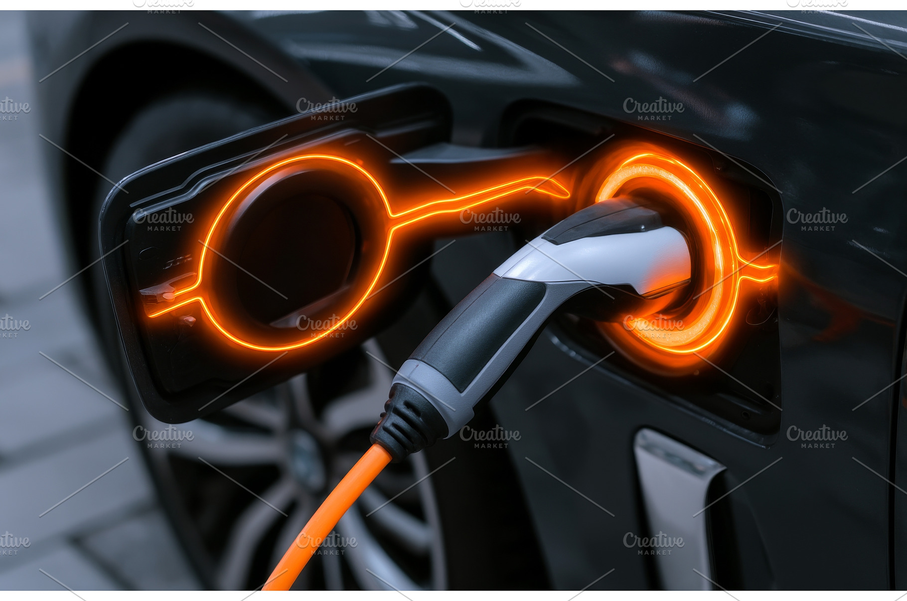 Close-up image of a black car being, a Transportation Photo by ZinetroN