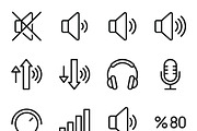 44 vector Music Audio Icon Set, an Outline Icon by adenpinkstore (Thumbnail 20 of 28)