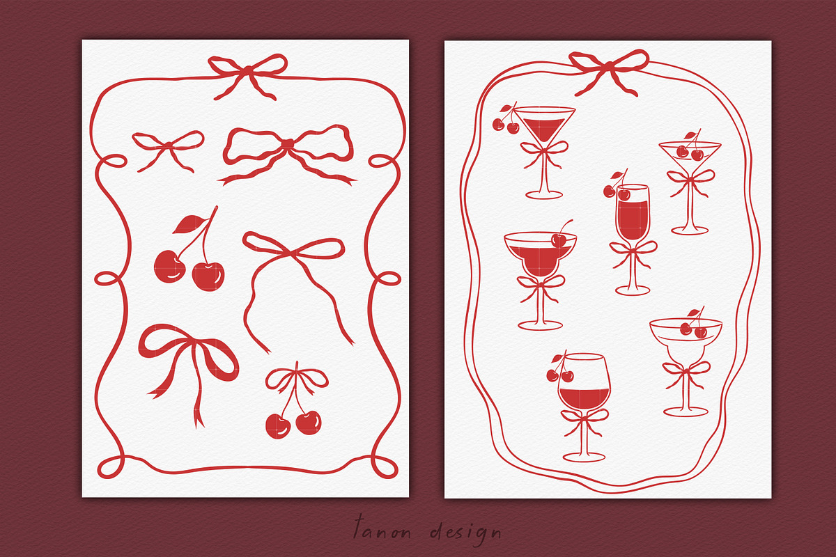 Whimsical Handdrawn Wine Party SVG,, an Object Graphic by Tanondesign (Photo 3 of 3)