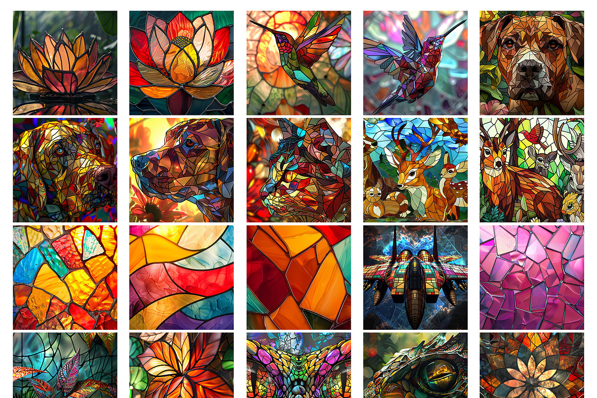 100 Stained Glass Square Coaster, an Object Graphic by M9 Design (Photo 5 of 6)