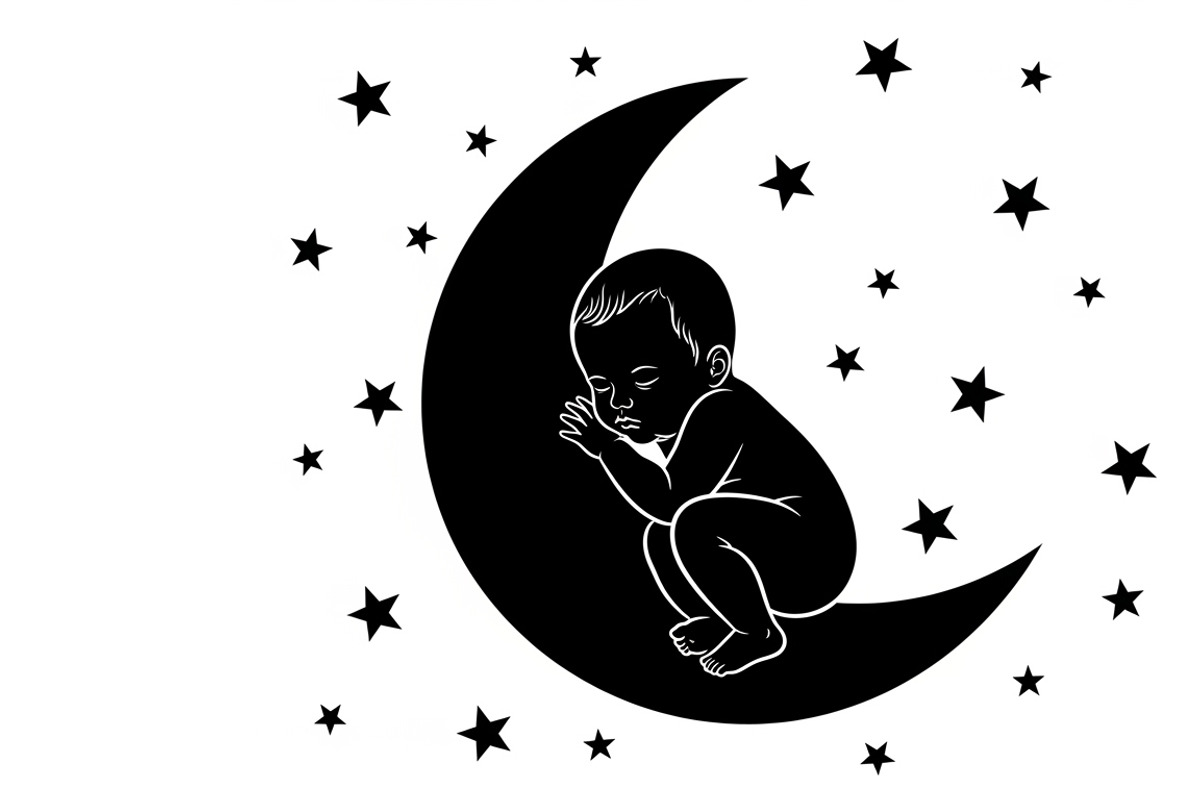 Adorable sleeping moon baby decor, an Illustration by Amazin_art (Photo 18 of 25)