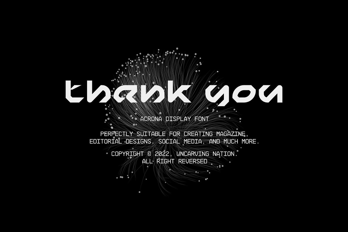Acrona - Display Font, a Font by Uncarving (Photo 9 of 9)