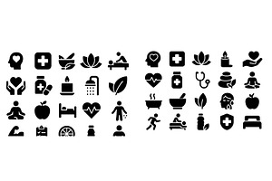 Health and wellness icons, an Object Illustration by ZinetroN