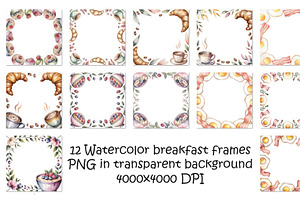 Hand drawn watercolor style breakfas, a Background Graphic by SketchArtStudio