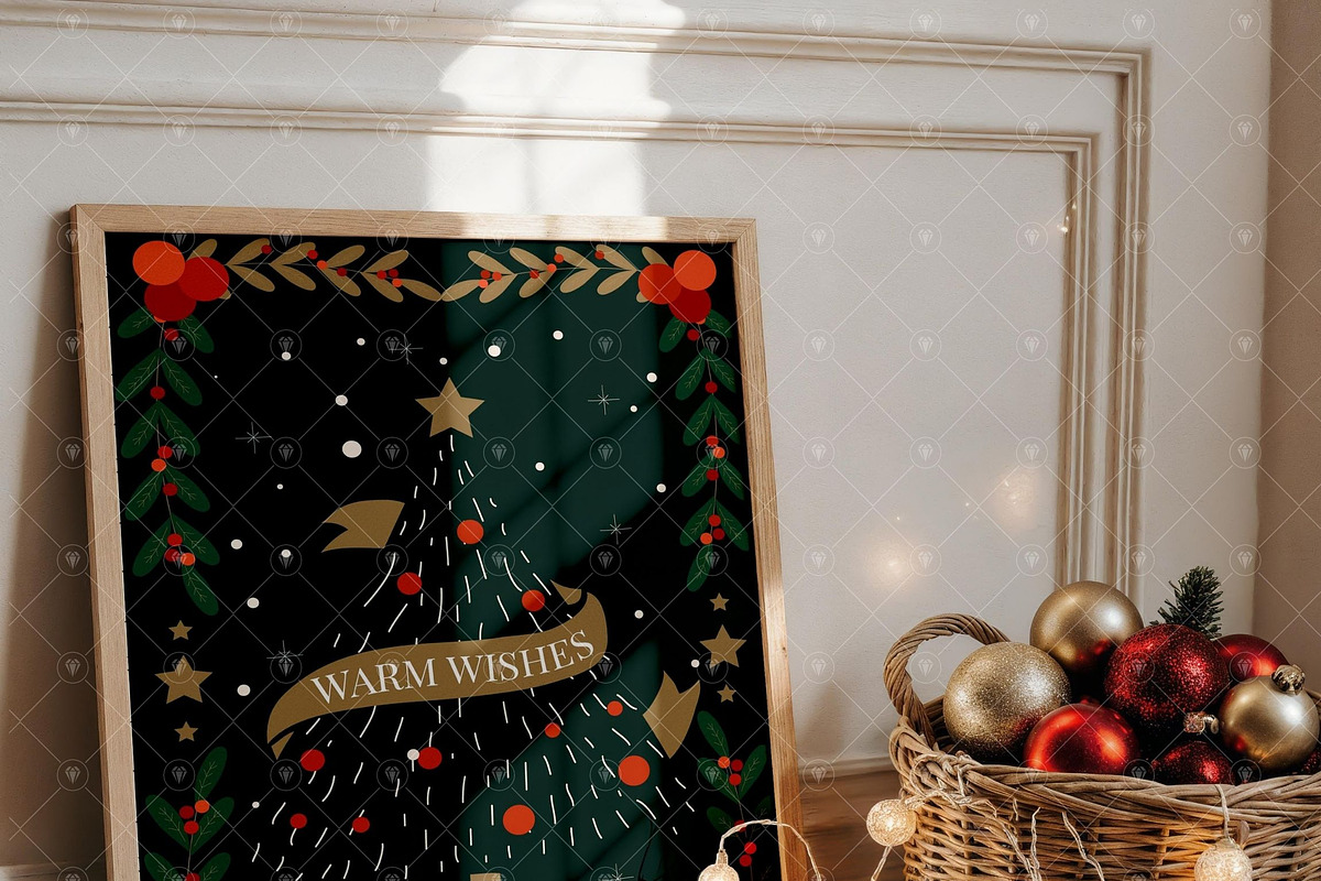 Christmas Frame Mockup – Boho Wall A, a Mockup by Jusvana Mockup (Photo 10 of 10)