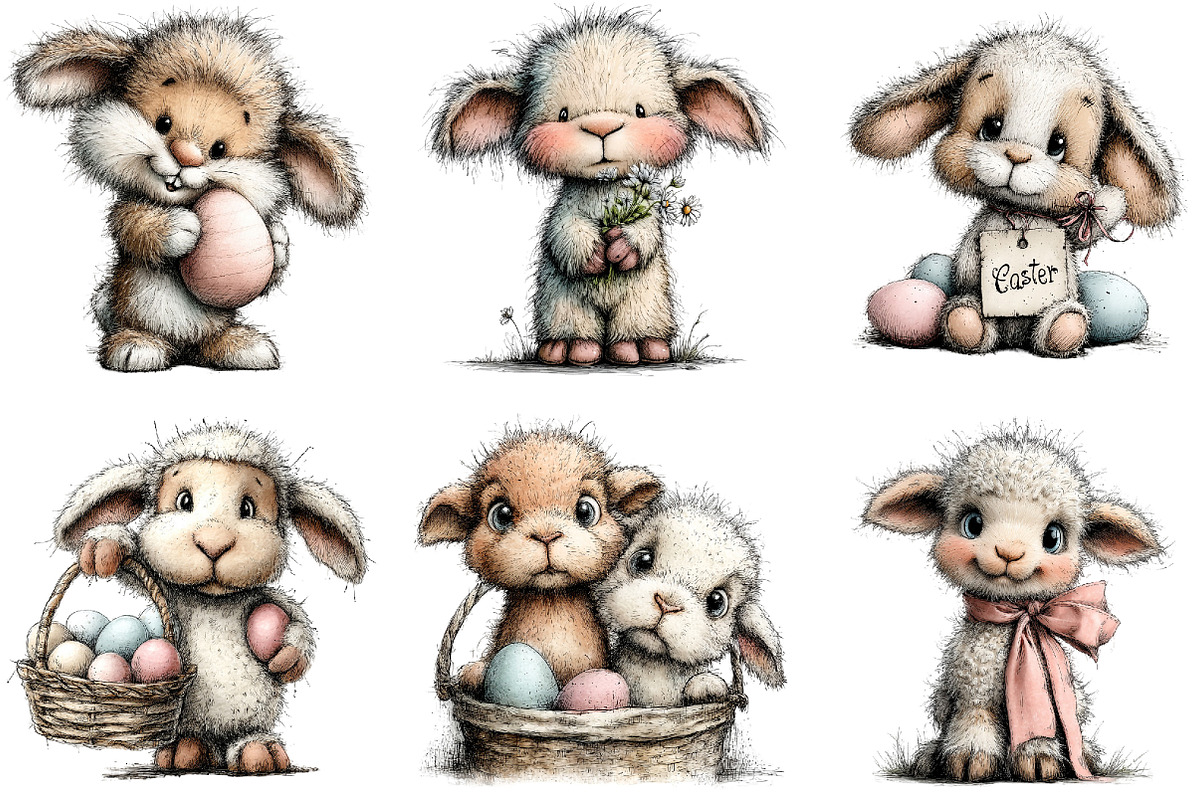 Bunny Lamb Easter Clipart, an Illustration by Sublimation Artist (Photo 7 of 7)