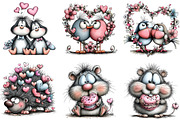 Whimsical Valentine Animals Clipart, an Illustration by DreamArtGraphic (Thumbnail 3 of 4)