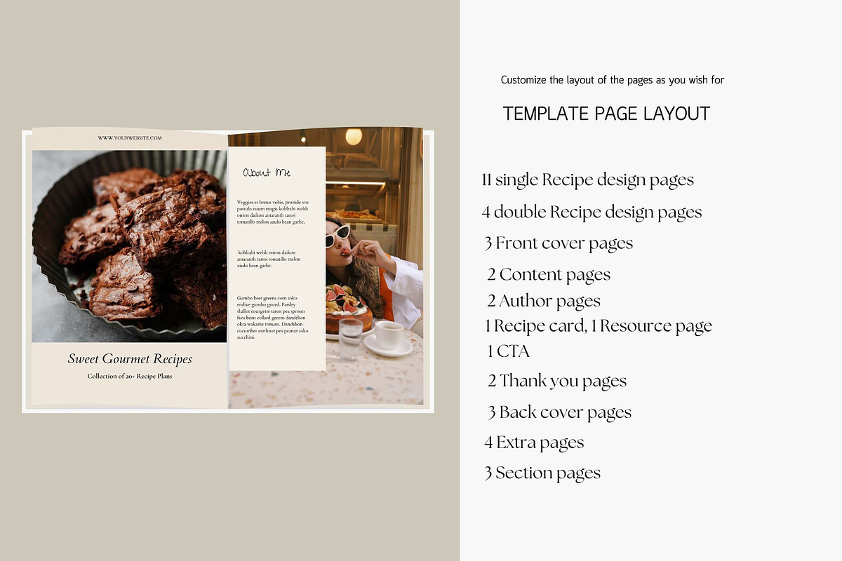 Recipe Template Canva, a Magazine Template by Deepa Template Studio (Photo 3 of 13)