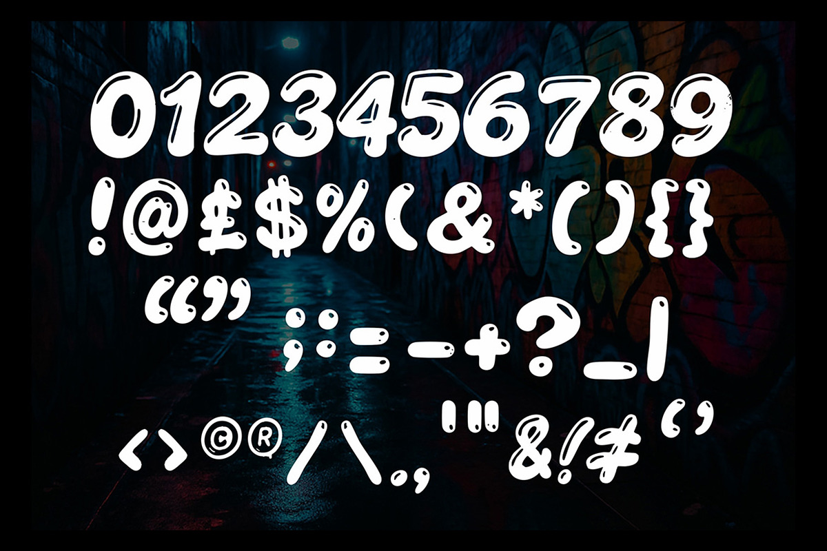 Bubble Graffiti Font, a Script Font by Art StoreID (Photo 4 of 12)