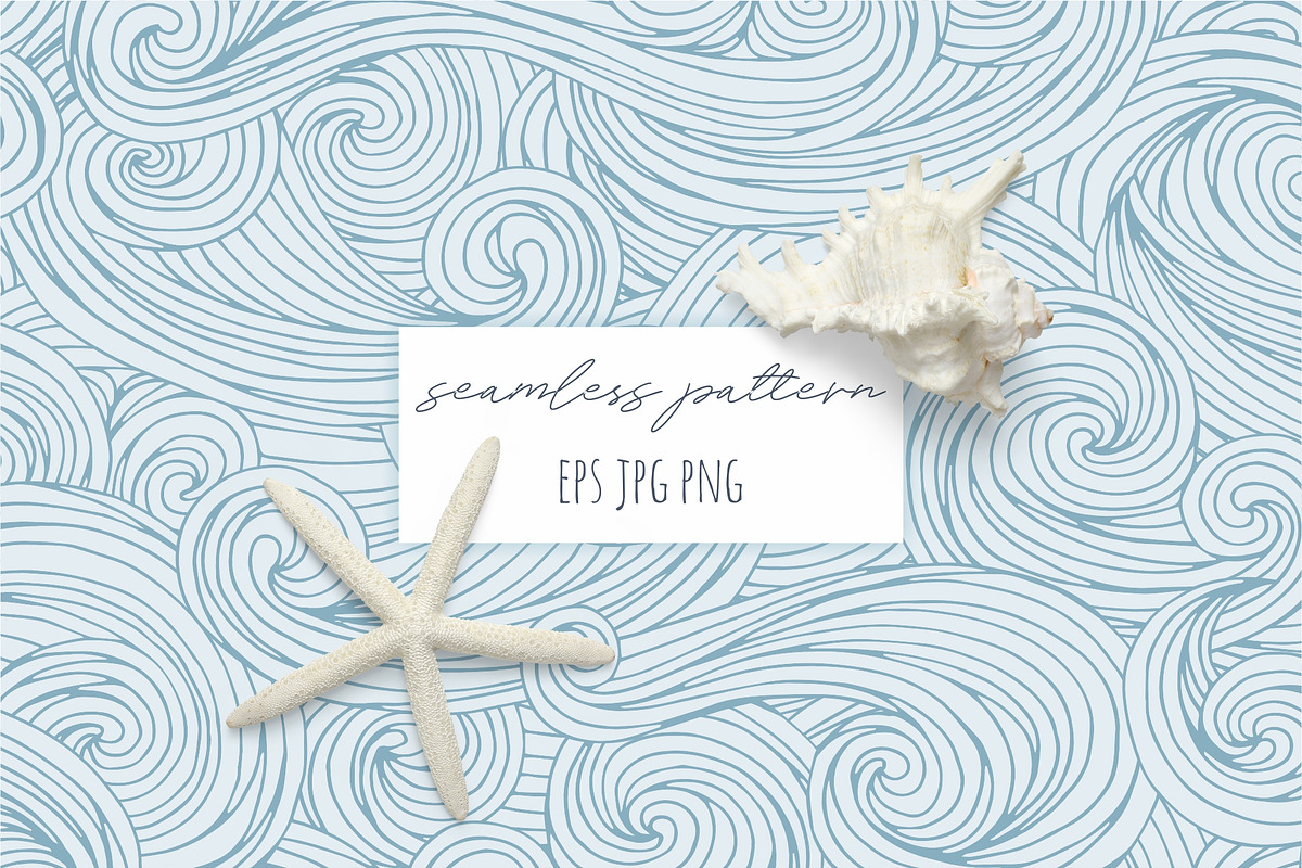 Seamless pattern with waves, a Pattern Graphic by Elona Laff (Photo 1 of 5)