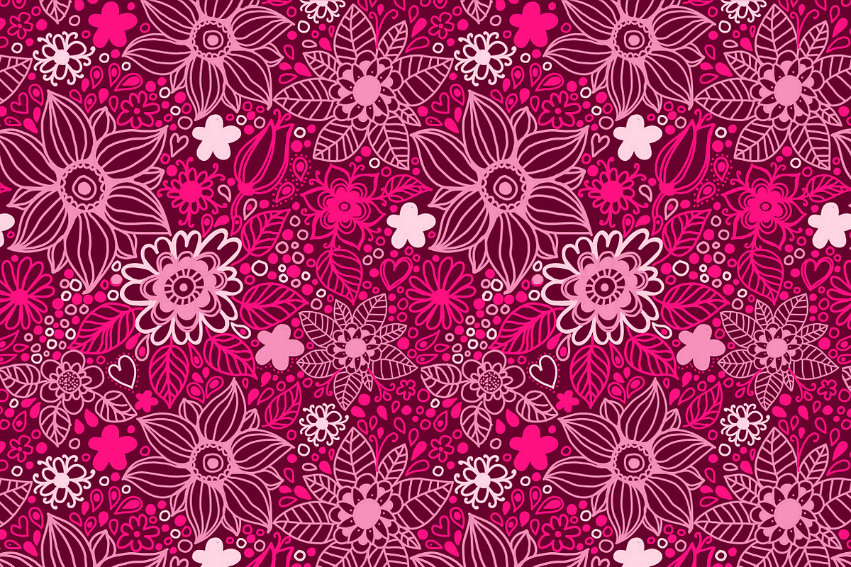 Set of 18 romantic seamless patterns preview 3