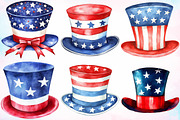 Top Hat 4th of July Clipart Bundle, a Seasonal Illustration by Canvas Craft (Thumbnail 2 of 4)