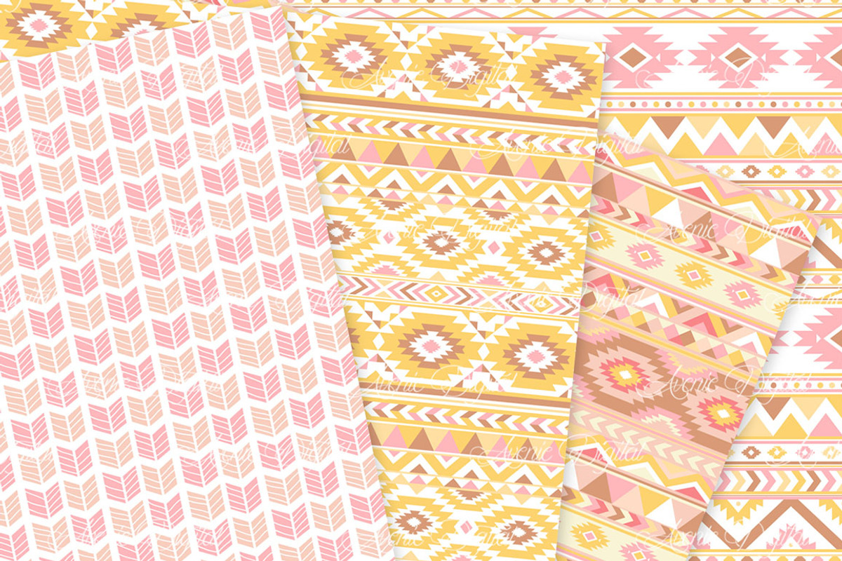 Sweet Aztec Digital Paper, a Texture Graphic by Avenie Digital (Photo 4 of 4)
