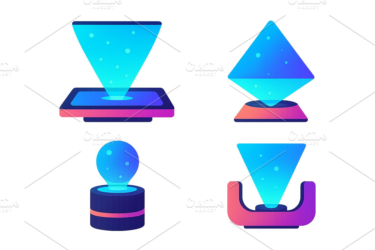 Modern geometric shapes representing, a Technology Illustration by ZinetroN