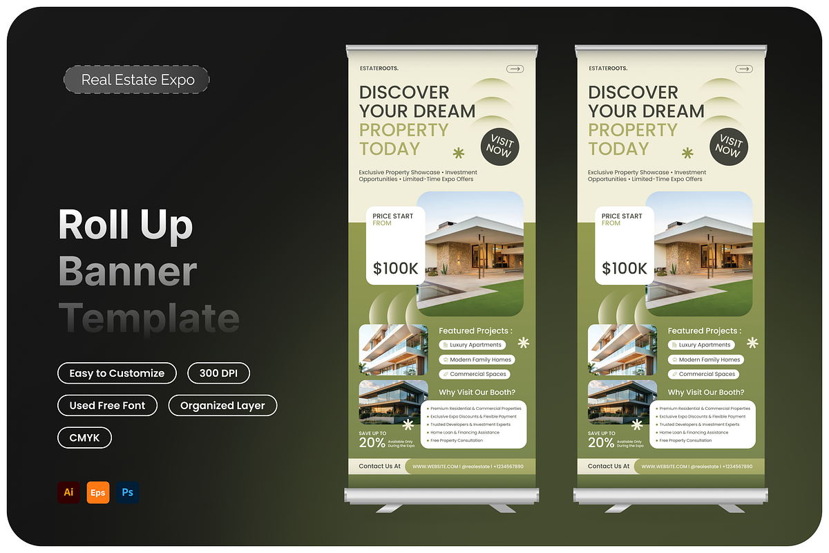 Real Estate Expo Roll Up Banner, a Poster Template by Annora Studio (Photo 1 of 6)