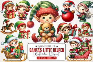 Santa's Adorable Little Helpers Png, an Illustration by RobertsArt