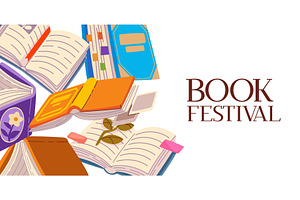 Book festival cover design with, an Education Illustration by art PVP - market