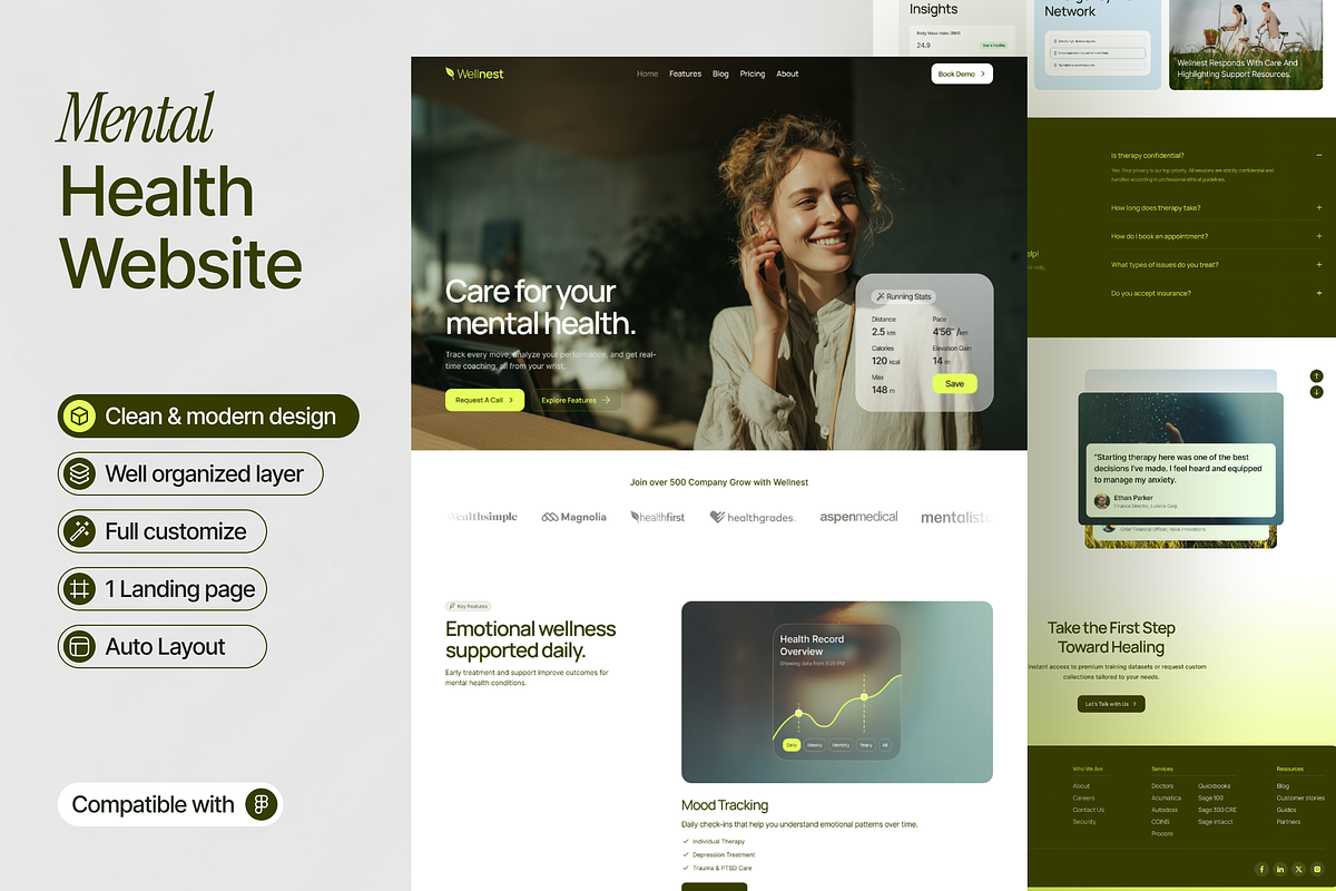 Mental Health Web Design, a Landing Page Template by Ahmed Rubel (Photo 1 of 4)