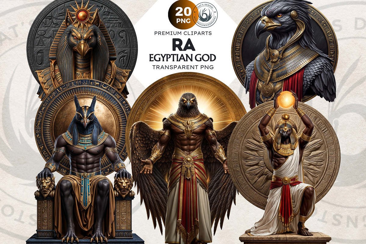 Ra Egyptian God clipart Set, a Person Illustration by ThatsDesignArt (Photo 1 of 10)