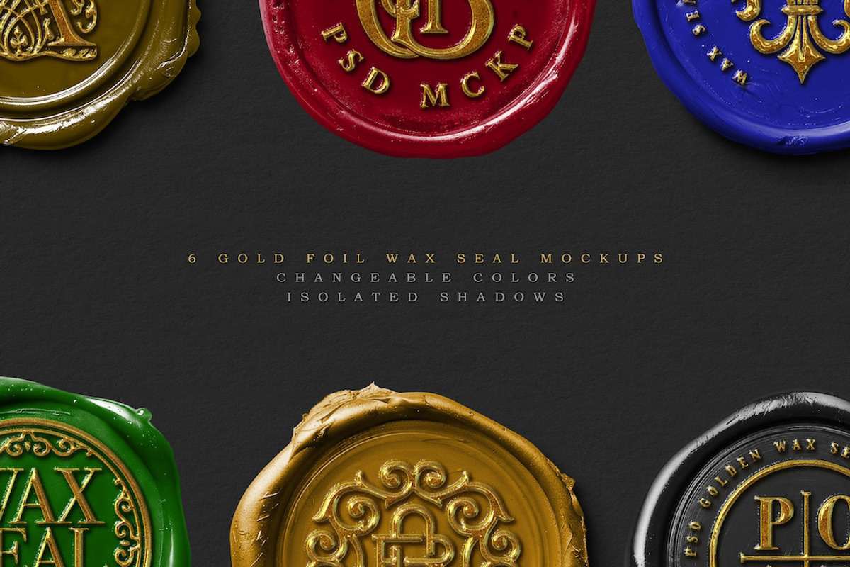 Wax Seal Mockup Set - Gold Foil, a Product Mockup by Avelina Studio (Photo 2 of 3)