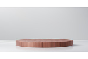 Round wooden podium stand, a Decorative Illustration by Vector Tradition
