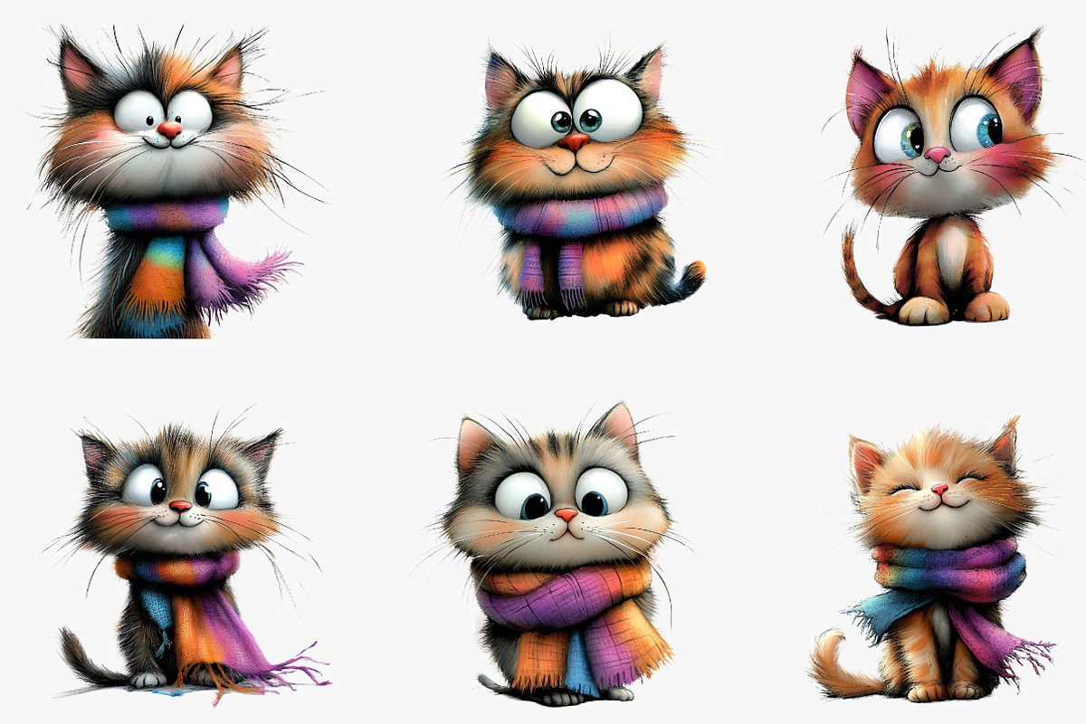 Quirky Cat Funny Kitten Clipart, an Illustration by CreationArt (Photo 5 of 5)