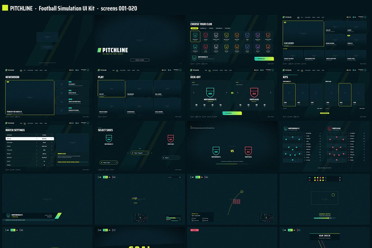 Football Game UI Kit, 100 Screens, an UI Kit Template by pawellpi (Photo 13 of 117)