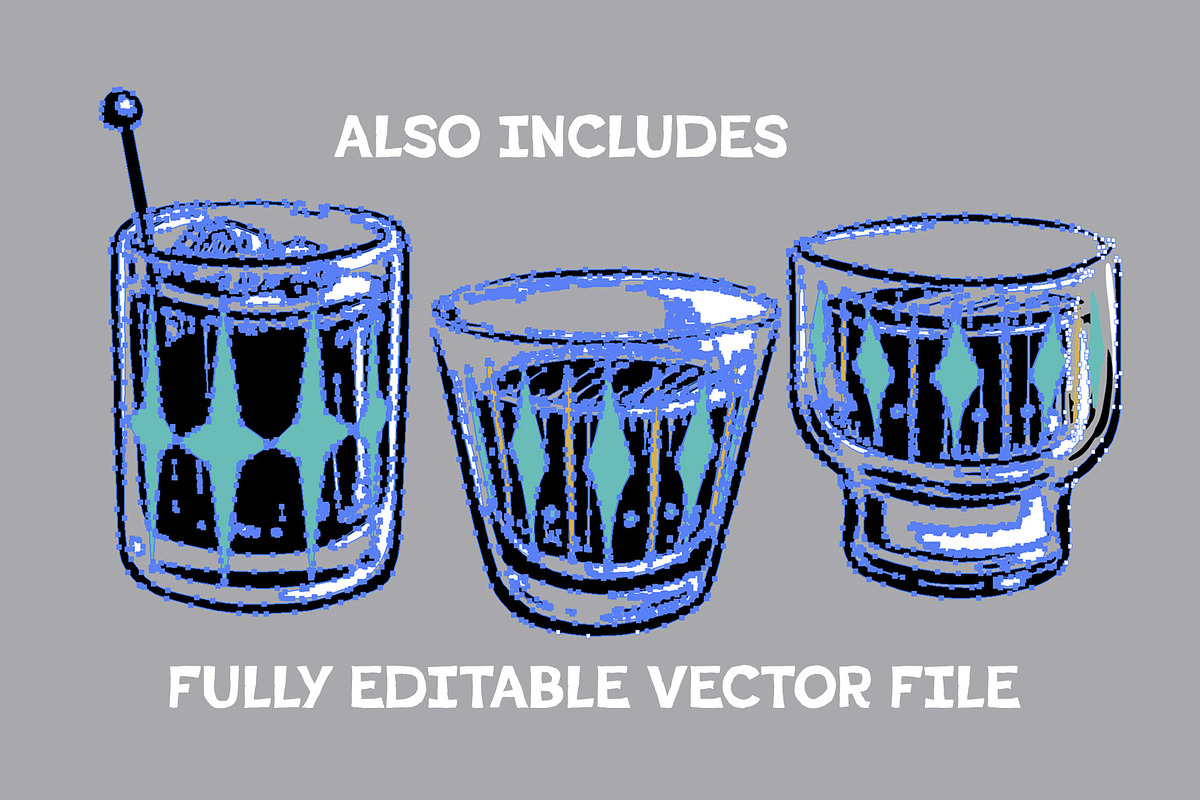 Mid century modern cocktails, an Illustration by Serifs & Whiskey (Photo 3 of 3)