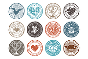 12 Love Stamps, an Illustration by Youhhou (Thumbnail 1 of 3)