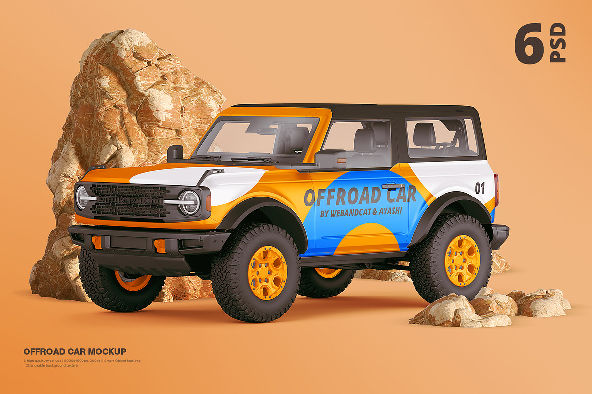 SUV Car Mockup, an Advertising Mockup by WebAndCat (Photo 1 of 14)