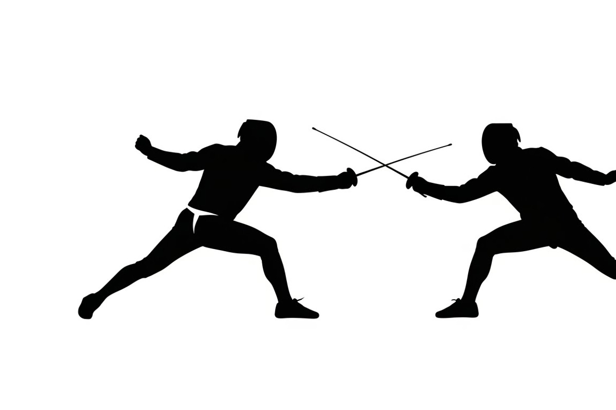 An elegant Fencing Duel Silhouettes, an Illustration by Amazin_art (Photo 15 of 31)