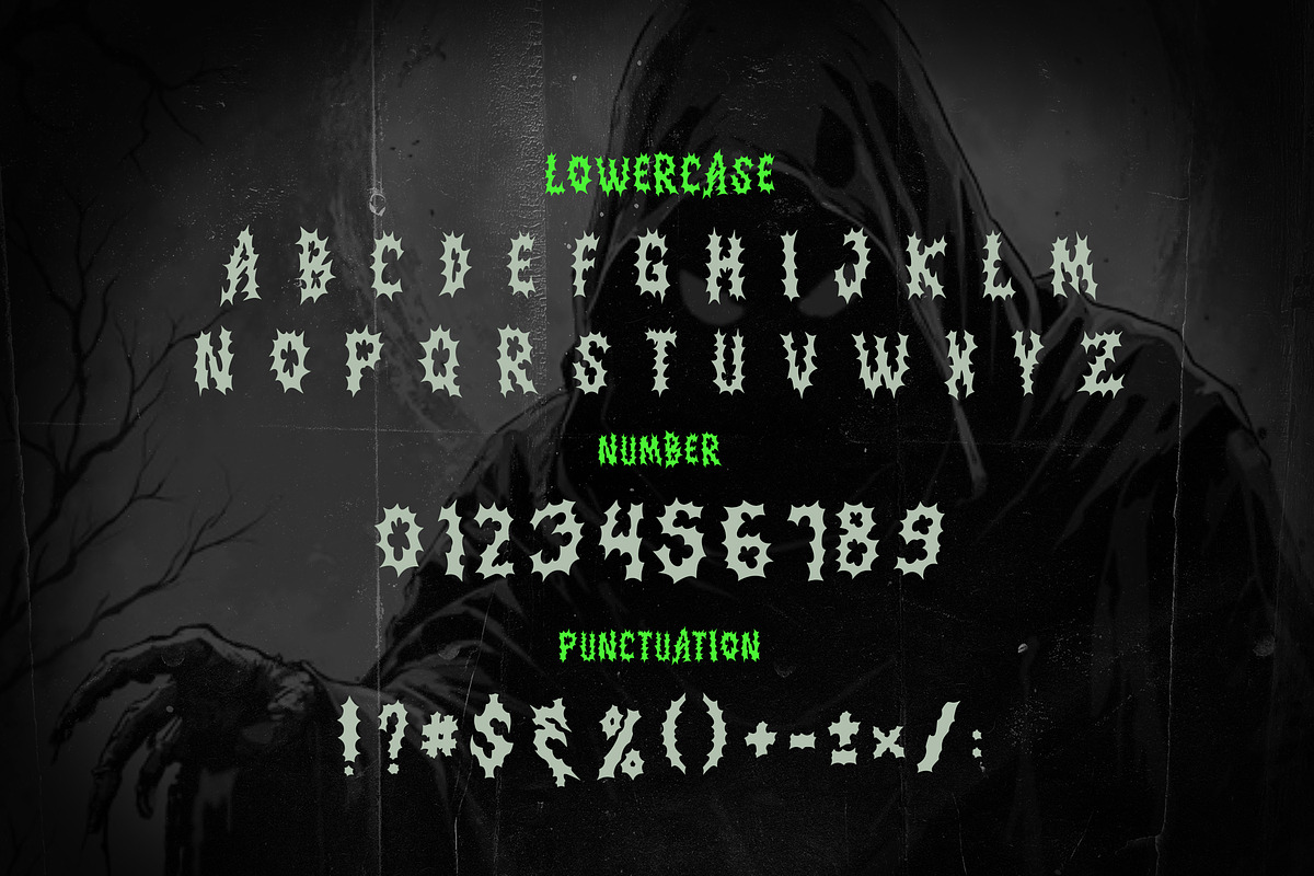 Cimmerian Blackmetal Liggature Font, a Blackletter Font by dansdesign (Photo 8 of 12)