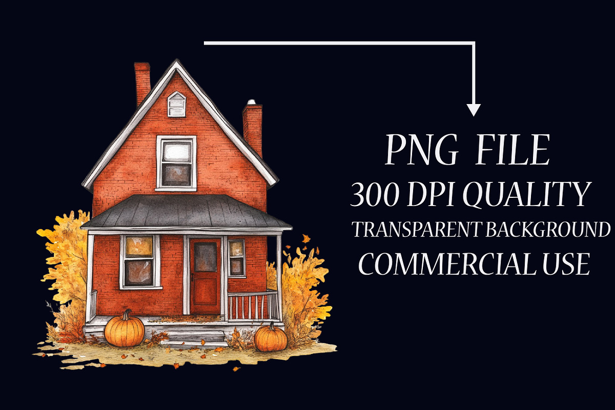 Autumn Houses Clipart, an Illustration by Libby Wishes (Photo 3 of 7)