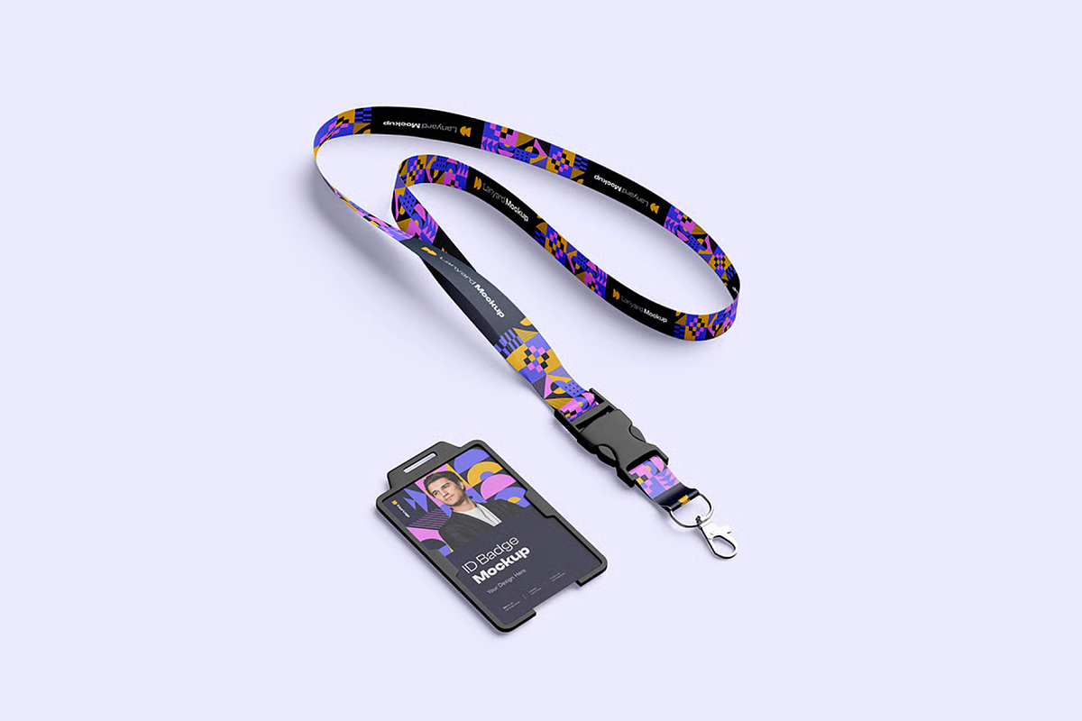 Lanyard ID Badge Mockup, a Merchandise Mockup by graphicsauce (Photo 1 of 4)