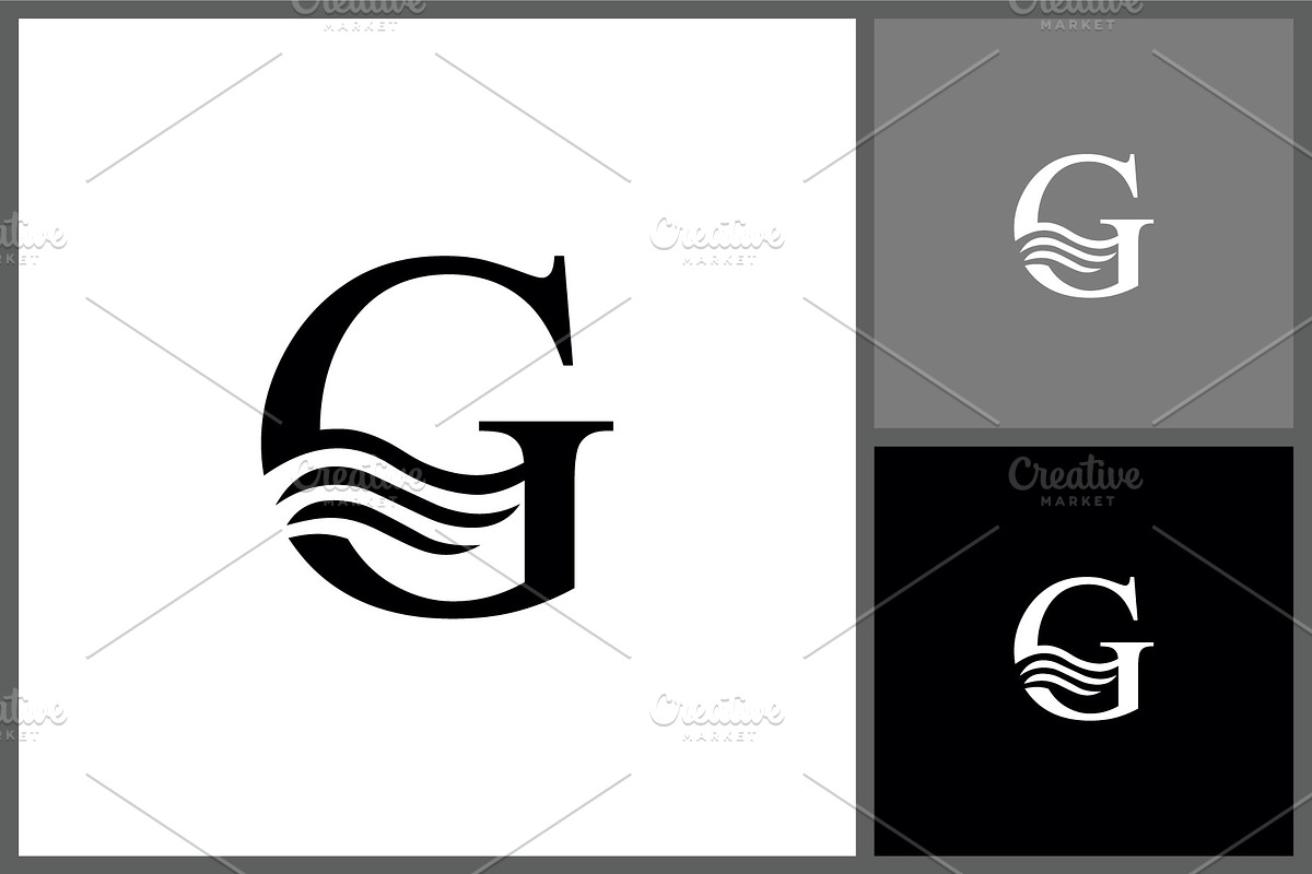 Letter G Logo with Wave Lines, a Branding & Logo Template by quadrazo