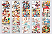 Pin Up Girl Coaster - Sarcastic, a Person Illustration by ElenazlataArt (Thumbnail 6 of 10)
