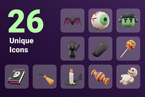 3D Halloween Illustration Set