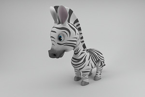 Rigged And Animated Cartoon Zebra