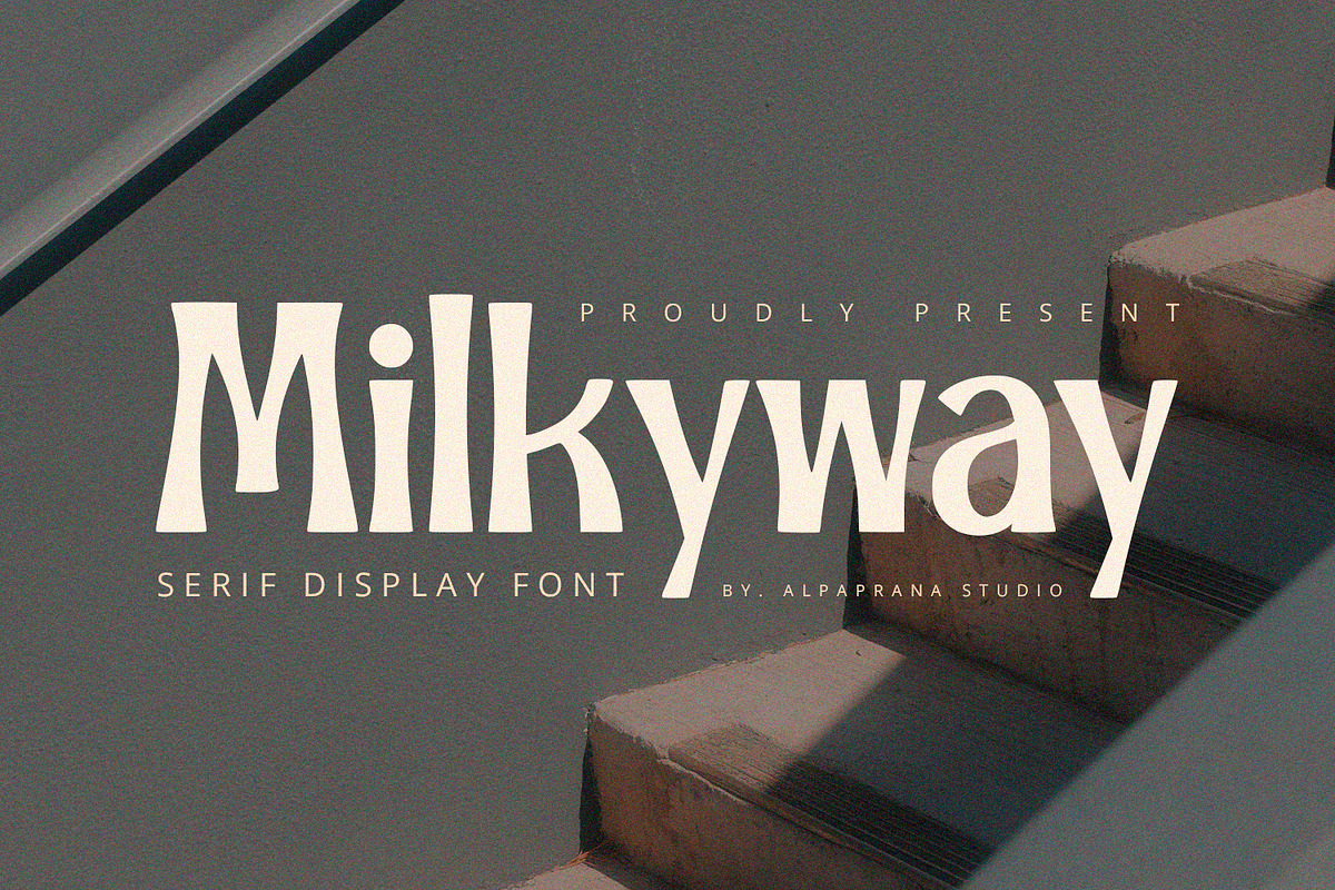 Milkyway - Serif Display, a Serif Font by Alpaprana (Photo 1 of 10)