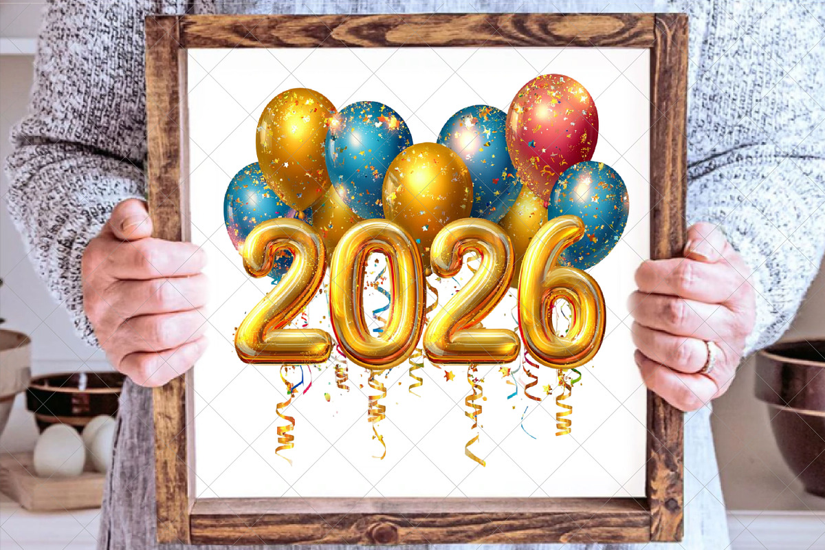 2026 New Year Balloons Clipart, an Illustration by SinaCreation (Photo 5 of 6)