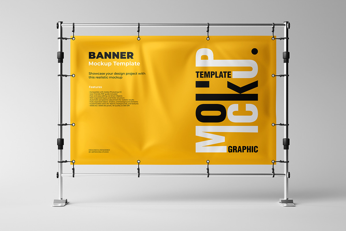 High Quality Banner Mockup Design, an Advertising Mockup by Artnivora.Std (Photo 5 of 6)