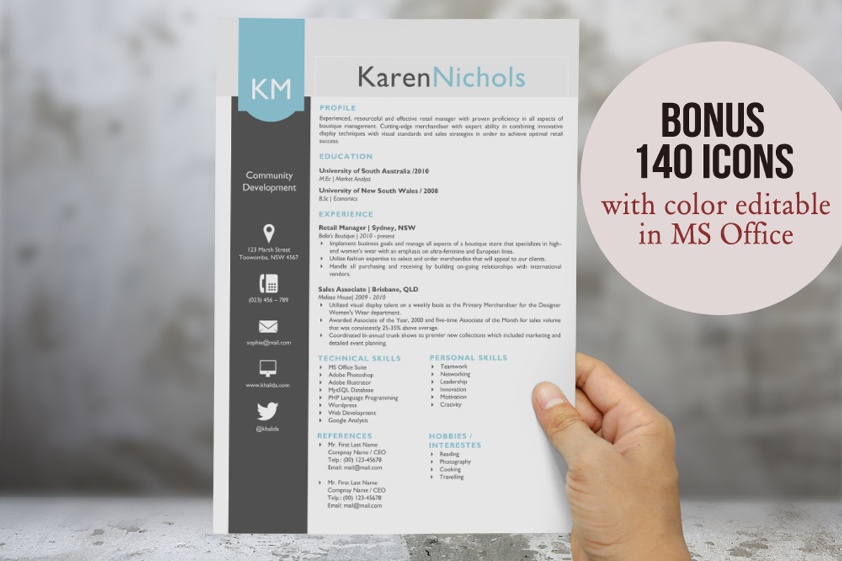 Eye-catching Word resume design, a Resume Template by Inkpower