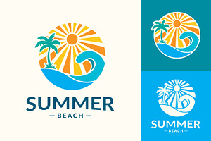 Summer beach logo, a Branding & Logo Template by Saba Vector