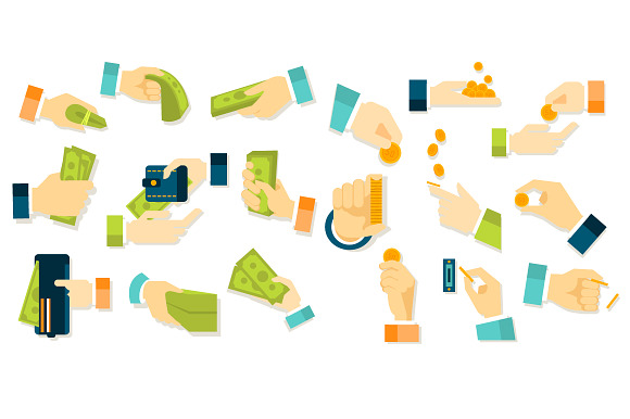 Money In Hands Icons