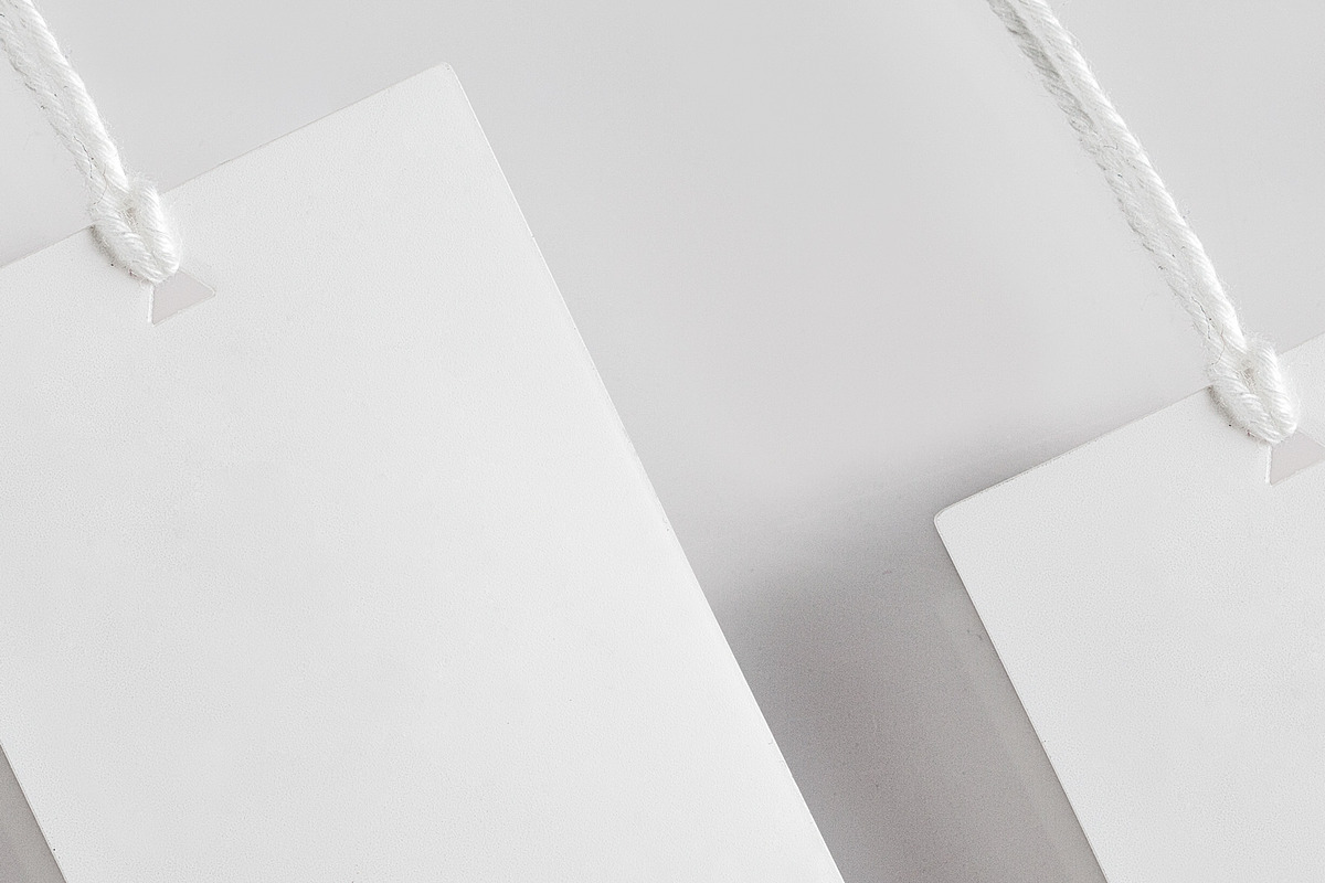 Clothes label tag blank white mockup, an Advertising Mockup by Olha Klein (Photo 3 of 3)